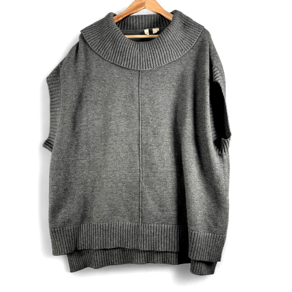Moth Anthropologie Womens Gray Cowl Neck Sweater Sz S Small